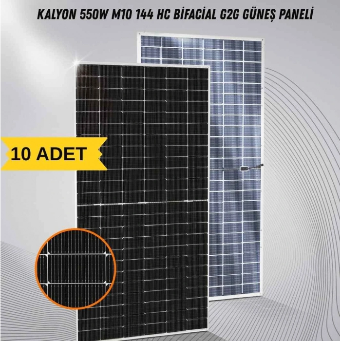  KALYON 550W M10 144 HC BİFACİAL G2G GÜNEŞ PANELİ (10 A